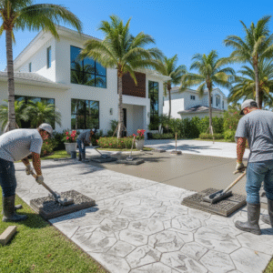 stamped concrete patio doral